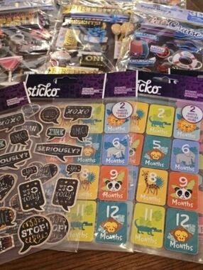 Lot of Scrapbook Stickers Craft DIY Embellishments Wedding Baby Theme Mixed Set